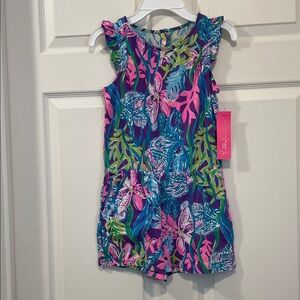Colorful Lilly Pulitzer Patsi Romper 100% cotton New with Tags Size Large (8-10)